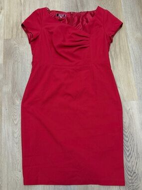 Next Red Cap Sleeve Sheath Dress